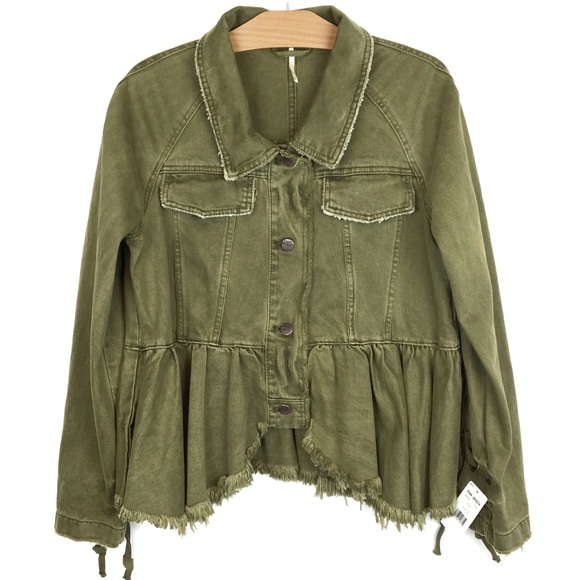 Free People Jackets & Blazers - NWT Free People Willow Moss Peplum Military Jacket